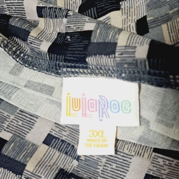 LulaRoe Women's Geometric Print Black Lavender Maxi Modest Casual Skirt sz 3XL - Picture 5 of 7